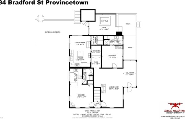 184 Bradford St Unit U1, Provincetown, MA 02657 - view of floor plan / room layout