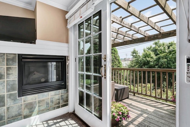 184 Bradford St Unit U1, Provincetown, MA 02657 - doorway to outside with ornamental molding