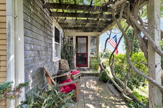 view of patio / terrace with a pergola