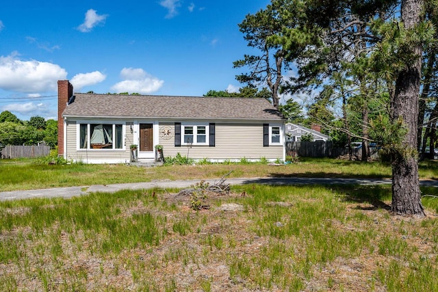 24 Hazelmoor Rd, South Yarmouth, MA 02664 - ranch-style house featuring a chimney