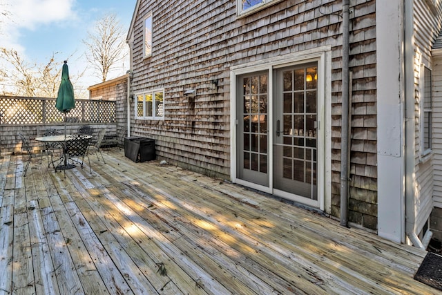 view of wooden deck