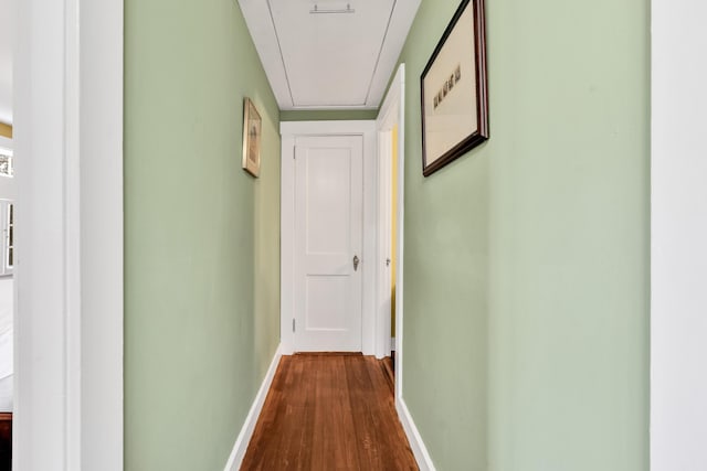hallway featuring hardwood / wood-style flooring