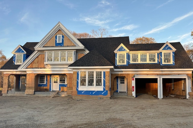 5 Rockhill Rd, Sandwich, MA 02563 - unfinished property featuring dirt driveway, a porch, and roof with shingles