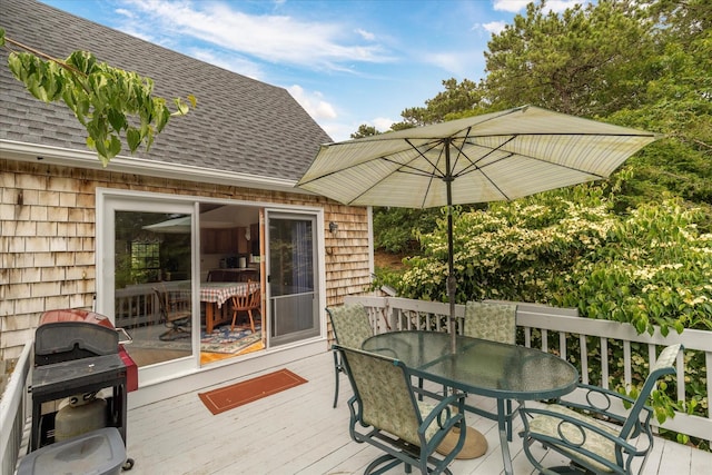 32 Purmackene Ln, Harwich Port, MA 02646 - wooden terrace with outdoor dining space and grilling area