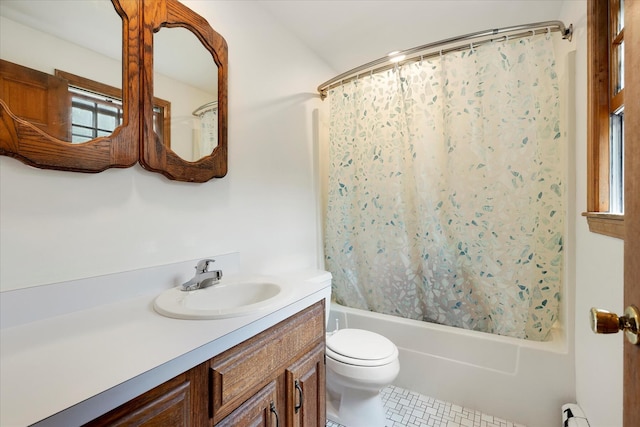 32 Purmackene Ln, Harwich Port, MA 02646 - full bath with vanity, shower / bath combination with curtain, tile patterned flooring, and healthy amount of natural light