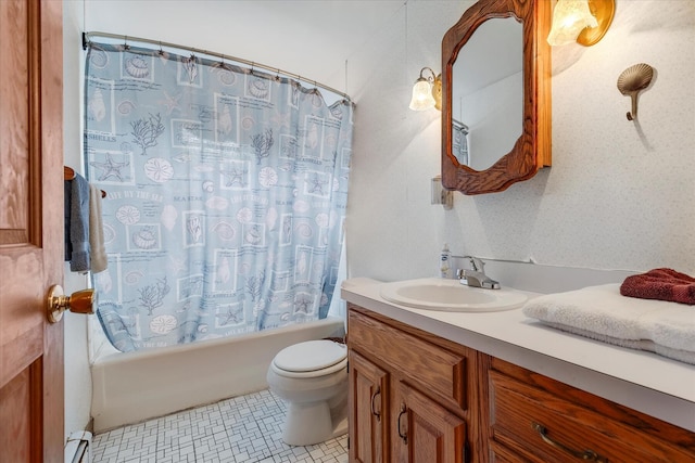 32 Purmackene Ln, Harwich Port, MA 02646 - bathroom with baseboard heating, vanity, and shower / bath combo