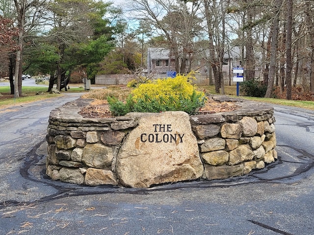 view of community sign