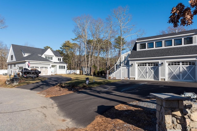 exterior space with a garage