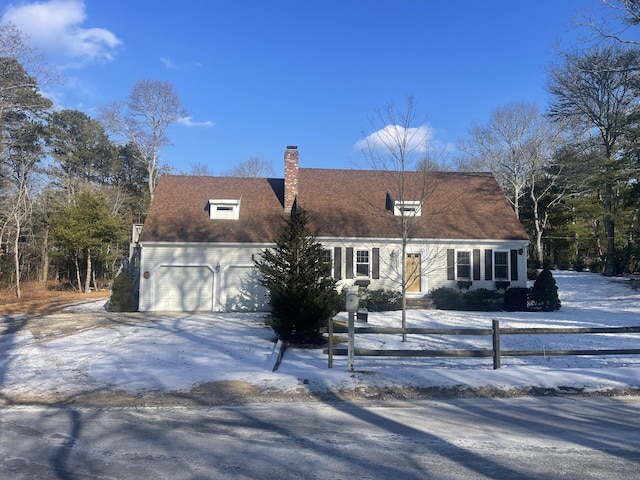 view of new england style home