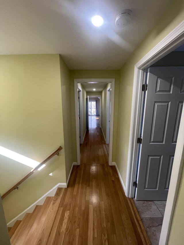 hallway featuring wood-type flooring