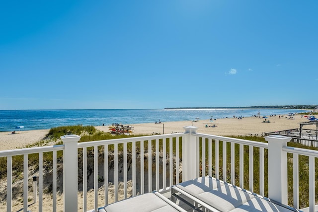 water view featuring a beach view