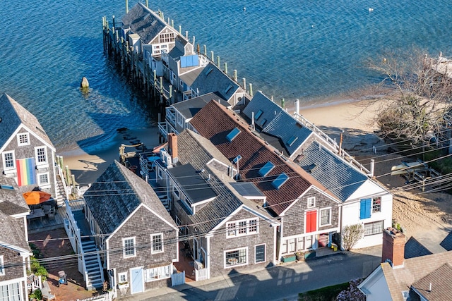 bird's eye view of a nearby body of water