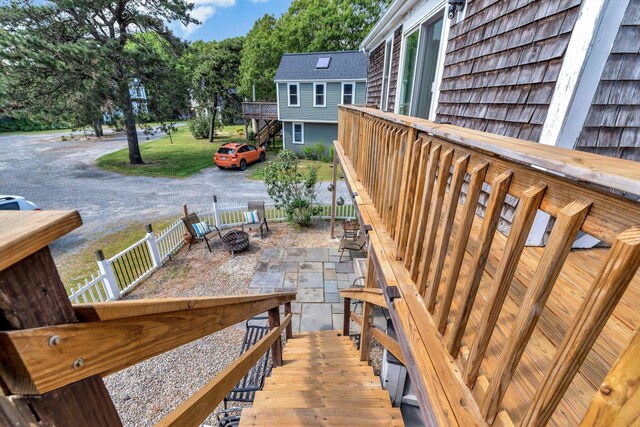 111 School St Unit 6, West Dennis, MA 02670 - wooden deck with a patio area
