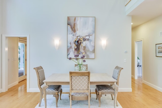 dining area featuring light hardwood / wood-style flooring