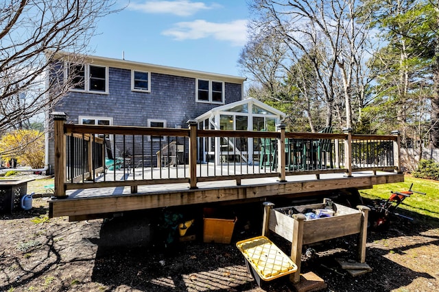 51 Buccaneer Way, Mashpee, MA 02649 - back of property with a wooden deck