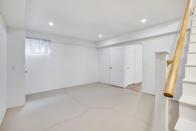 105 Edgewater Dr W, East Falmouth, MA 02536 - finished below grade area with stairway and recessed lighting