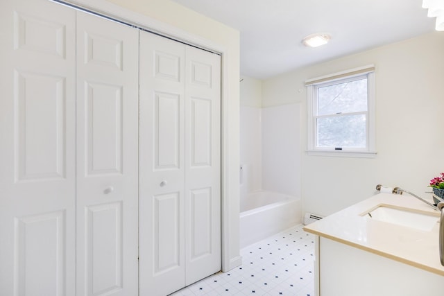 105 Edgewater Dr W, East Falmouth, MA 02536 - bathroom with a closet, tile patterned floors, and vanity