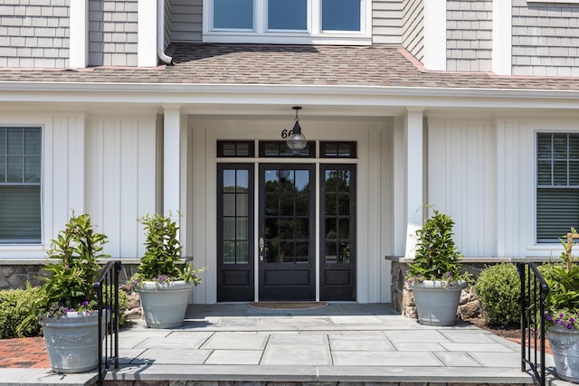 66 Simons Rd Unit C, Mashpee, MA 02649 - property entrance featuring covered porch and a shingled roof