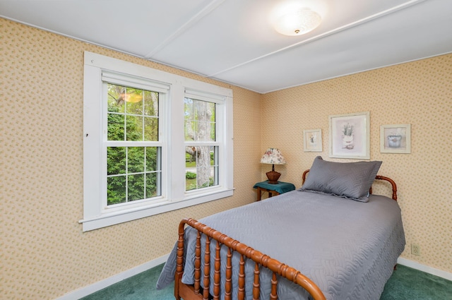61 Bay Rd, North Falmouth, MA 02556 - bedroom with carpet flooring, baseboards, and wallpapered walls