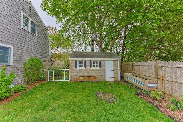 view of shed