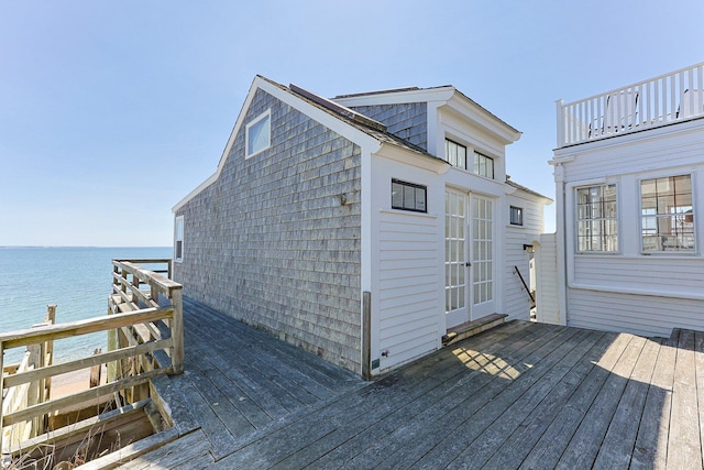 561 Commercial St, Provincetown, MA 02657 - wooden deck with a water view and french doors