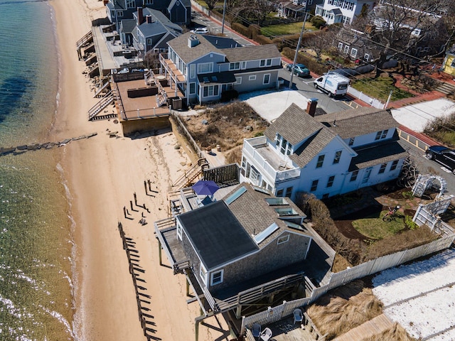 561 Commercial St, Provincetown, MA 02657 - drone / aerial view featuring a water view and a beach view