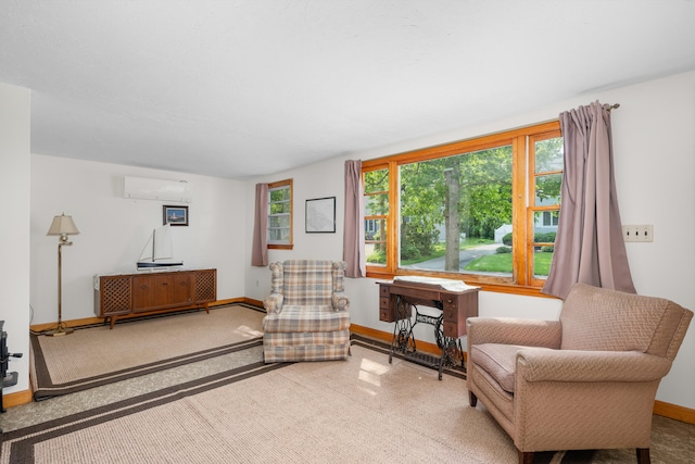 64 Uncle Percys Rd, Mashpee, MA 02649 - living area with a wall mounted air conditioner and baseboards