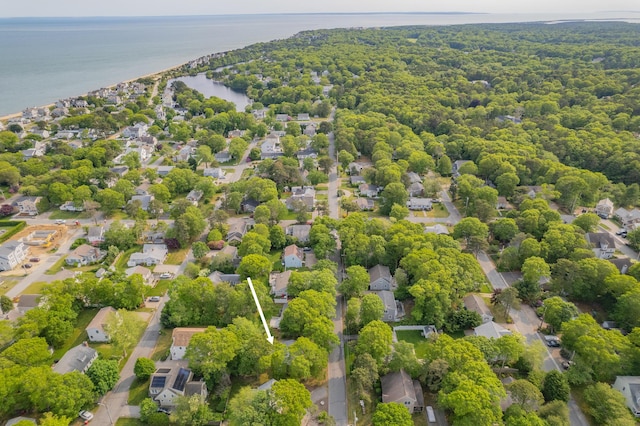 64 Uncle Percys Rd, Mashpee, MA 02649 - aerial perspective of suburban area featuring a nearby body of water and a forest