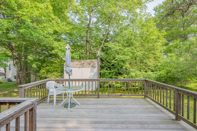 64 Uncle Percys Rd, Mashpee, MA 02649 - wooden deck with central AC unit