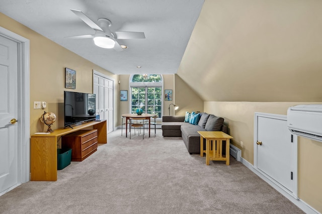 34 Marla Ln, Hatchville, MA 02536 - living room with a ceiling fan, carpet, and baseboard heating
