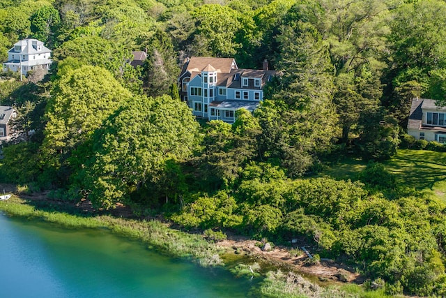 10 Squeteague Harbor Rd, Cataumet, MA 02534 - aerial view of property's location with a heavily wooded area and a nearby body of water