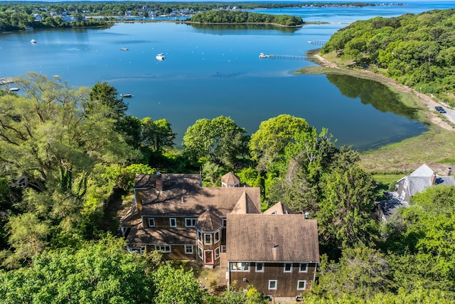 10 Squeteague Harbor Rd, Cataumet, MA 02534 - view of subject property with a nearby body of water and a forest