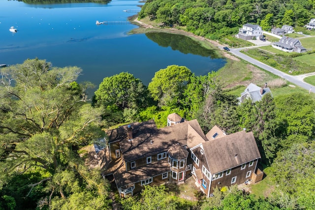 10 Squeteague Harbor Rd, Cataumet, MA 02534 - drone / aerial view of a nearby body of water and a forest