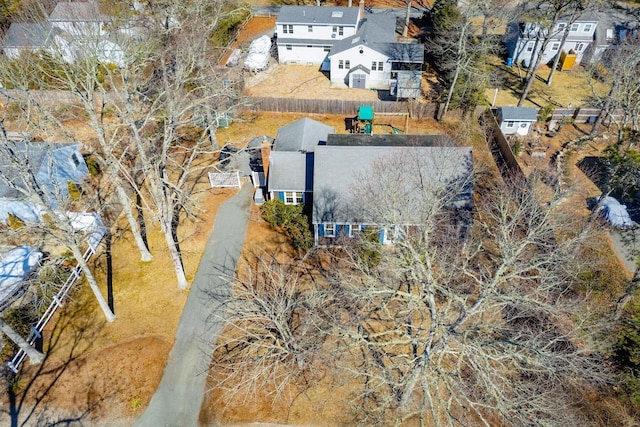 drone / aerial view with a residential view