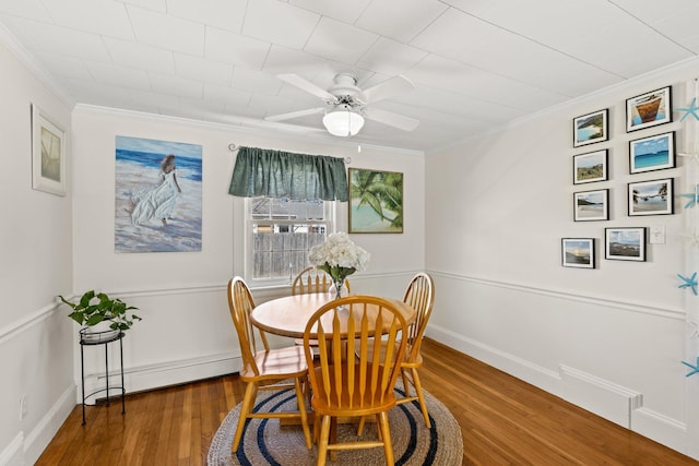 16 Samoset Rd, South Yarmouth, MA 02664 - bedroom featuring ceiling fan, ornamental molding, and wood finished floors