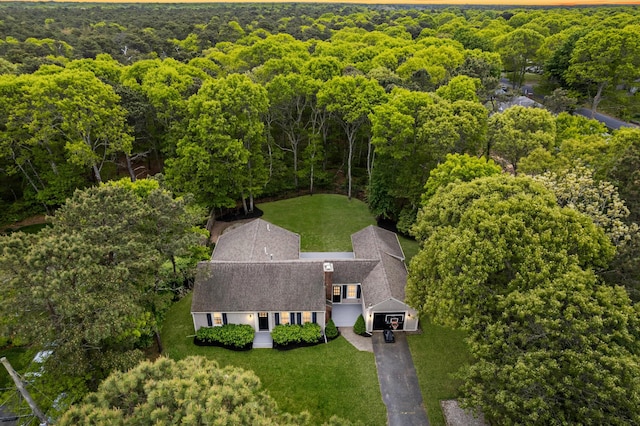 9 Cogswell Path, West Yarmouth, MA 02673 - aerial view of property and surrounding area with a forest