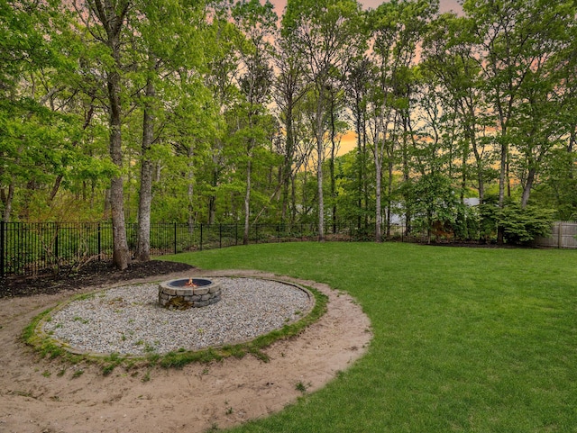 9 Cogswell Path, West Yarmouth, MA 02673 - view of yard featuring a fire pit