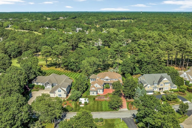 bird's eye view with a view of trees and a residential view