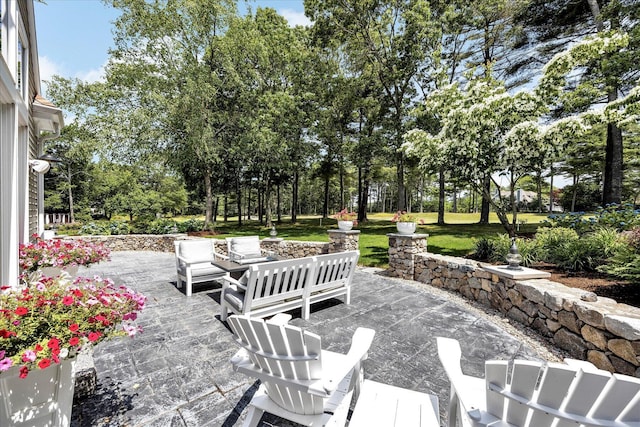 view of patio with outdoor lounge area