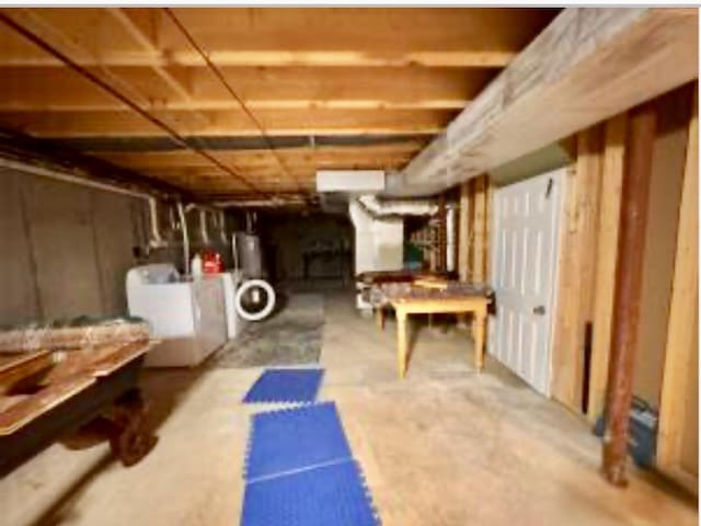 4 Coffey Ln, Dennis Port, MA 02639 - unfinished below grade area featuring independent washer and dryer and water heater