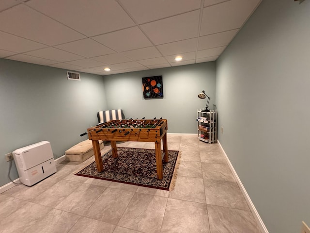 4 Coffey Ln, Dennis Port, MA 02639 - recreation room featuring a drop ceiling, recessed lighting, and light tile patterned floors