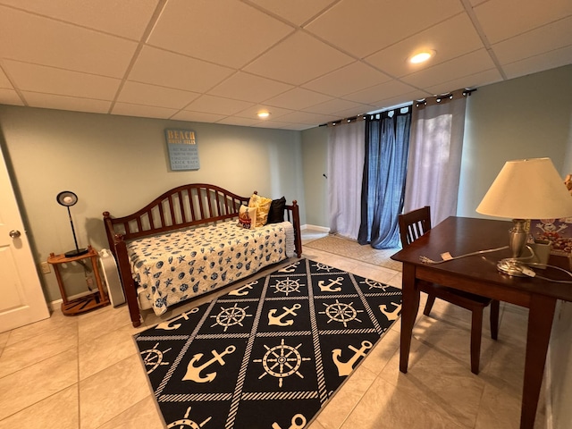 4 Coffey Ln, Dennis Port, MA 02639 - tiled bedroom with a paneled ceiling and recessed lighting