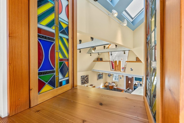 2 Daggett Ln, Provincetown, MA 02657 - interior space with lofted ceiling with skylight