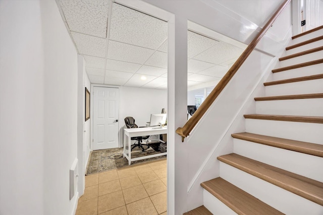 13 Pickerel Way, Forestdale, MA 02644 - stairs featuring tile patterned flooring and a paneled ceiling