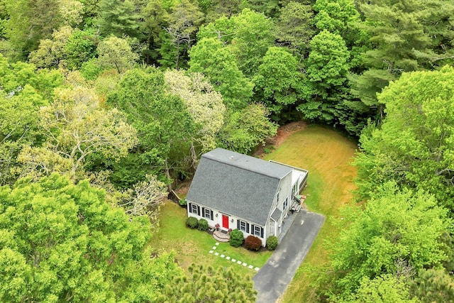 13 Pickerel Way, Forestdale, MA 02644 - aerial view of property and surrounding area with a heavily wooded area
