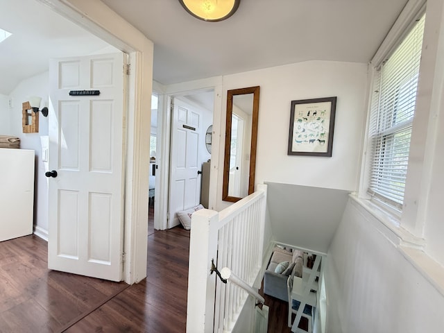 9 Kens Way W, Yarmouth, MA 02673 - corridor featuring vaulted ceiling and dark wood-style floors