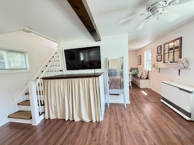 9 Kens Way W, Yarmouth, MA 02673 - staircase featuring wood finished floors and a ceiling fan
