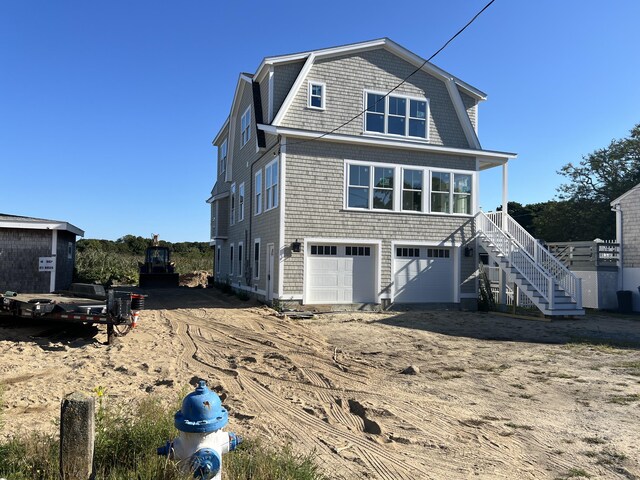 exterior space with a garage