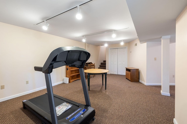 248 Kates Path, Yarmouth Port, MA 02675 - exercise area featuring track lighting and carpet