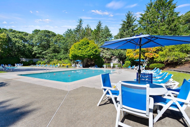 248 Kates Path, Yarmouth Port, MA 02675 - community pool with a patio area and view of wooded area